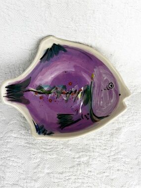 Rare Vintage Animals & Co. Handpainted Fish Bowl numbered & signed 1988